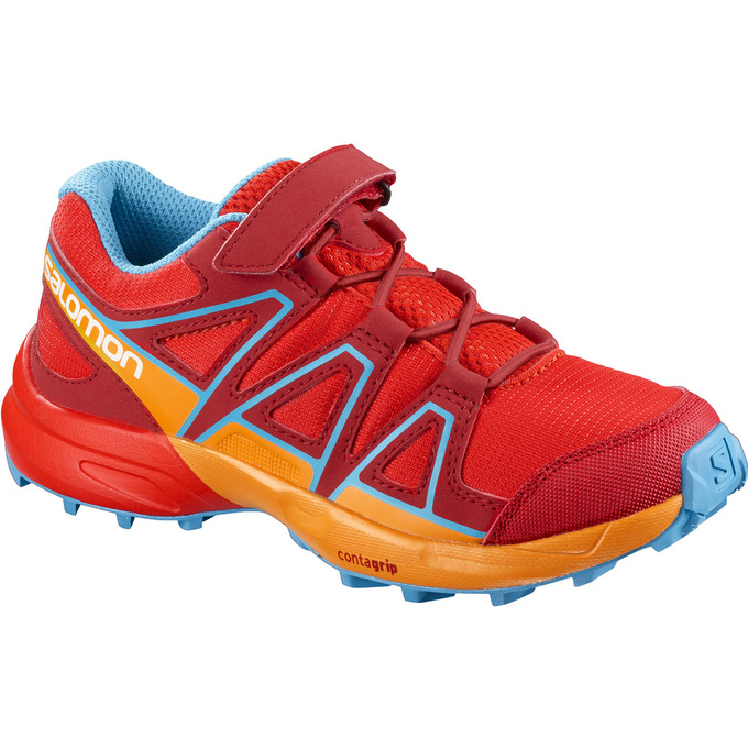 Salomon Israel SPEEDCROSS BUNGEE K - Kids Trail Running Shoes - Red/Orange (MCEI-82974)